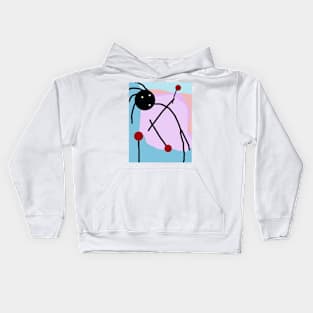 Kid Stick Figure Balancing Flowers Kids Hoodie